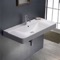 Rectangular White Ceramic Wall Mounted or Drop In Bathroom Sink